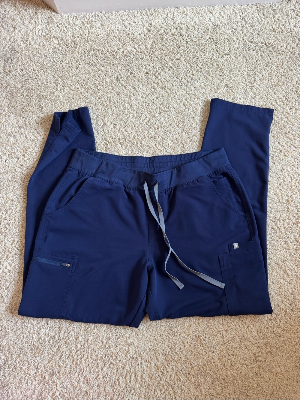 Figs Women's Navy Skinny Scrub Pants with Drawstring